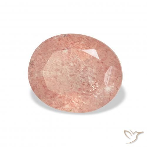 3.90 ct Pink Strawberry Quartz Stone, Natural Strawberry Quartz in Oval Facet Shape for Sale