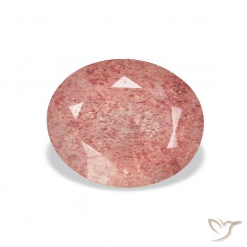 3.33ct Natural Medium Pink Strawberry Quartz, Oval, Transparent