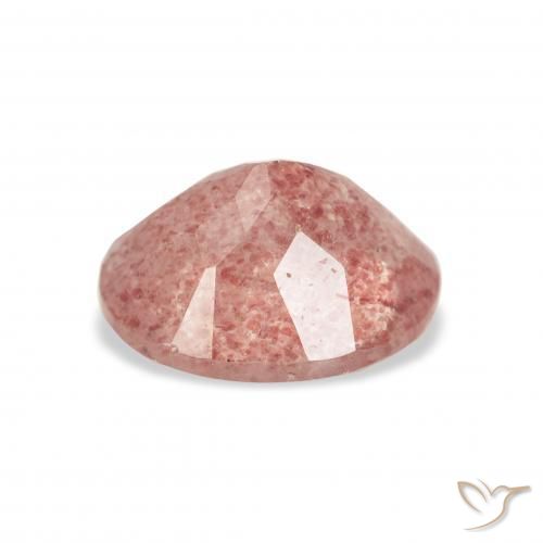 Strawberry Quartz Gemstone in 11 x 9 mm (calibrated) Size for Sale, Strawberry Quartz Stone in Medium Pink Color