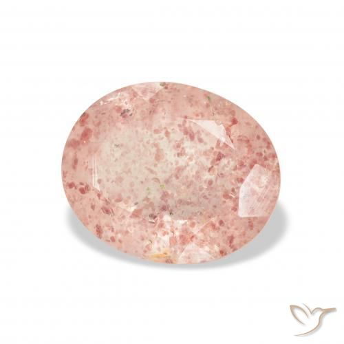 3.70 ct Pink Strawberry Quartz Stone, Natural Strawberry Quartz in Oval Facet Shape for Sale