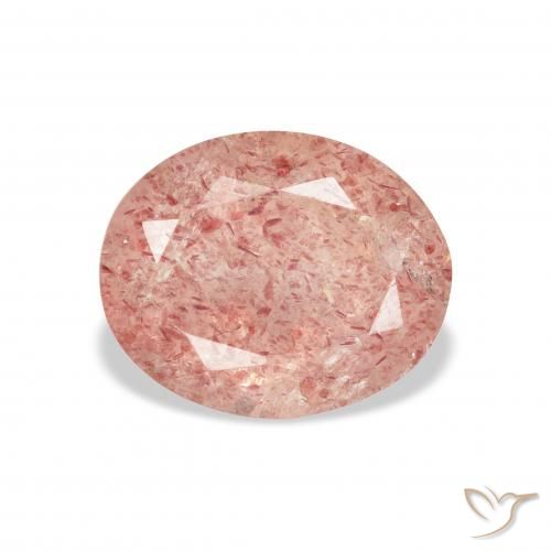 3.54ct Natural Pink Orange Strawberry Quartz, Oval, Transparent