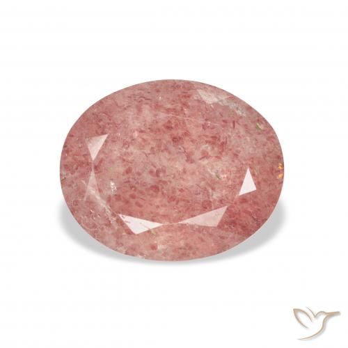 3.48ct Natural Medium Pink Strawberry Quartz, Oval, Transparent
