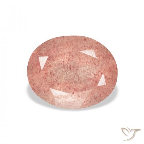 3.76ct Natural Raspberry Pink Strawberry Quartz, Oval, Transparent