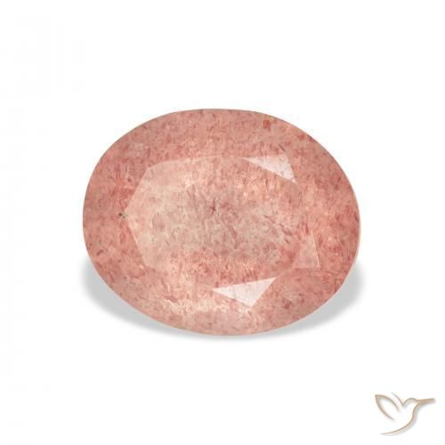 3.76 ct Pink Strawberry Quartz Stone, Natural Strawberry Quartz in Oval Facet Shape for Sale