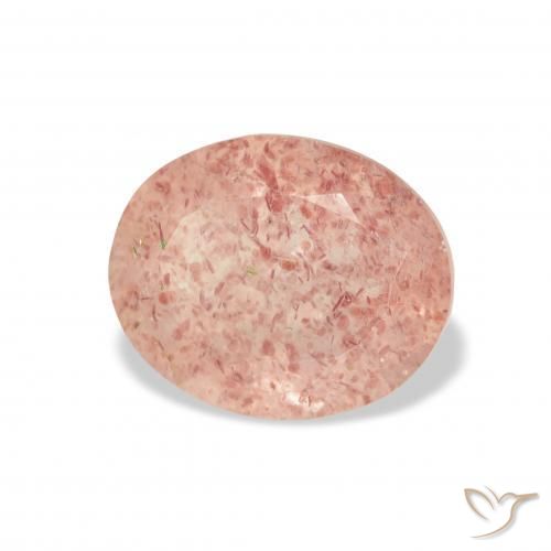 3.58 ct Pink Strawberry Quartz Stone, Natural Strawberry Quartz in Oval Facet Shape for Sale