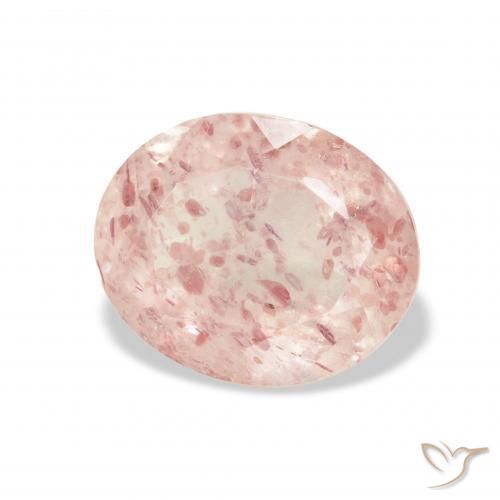4.13 ct Pink Strawberry Quartz Stone, Natural Strawberry Quartz in Oval Facet Shape for Sale