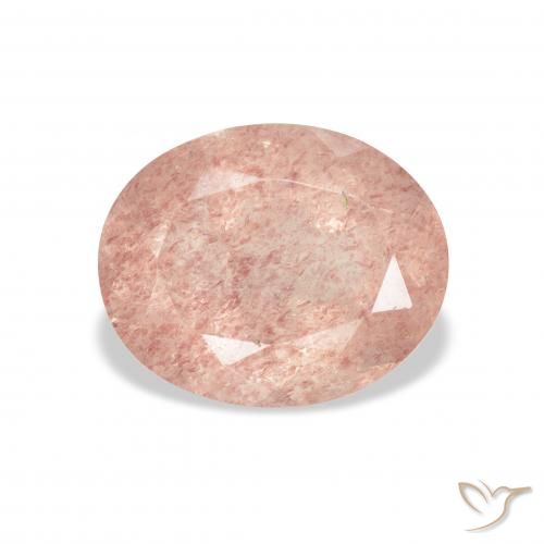 3.38ct Natural Light Pink Strawberry Quartz, Oval, Transparent