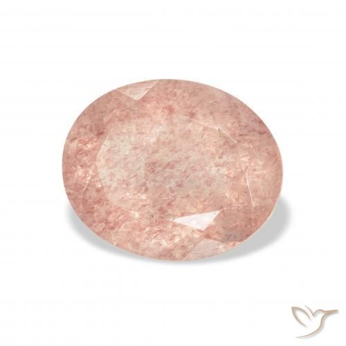 3.38 ct Pink Strawberry Quartz Stone, Natural Strawberry Quartz in Oval Facet Shape for Sale