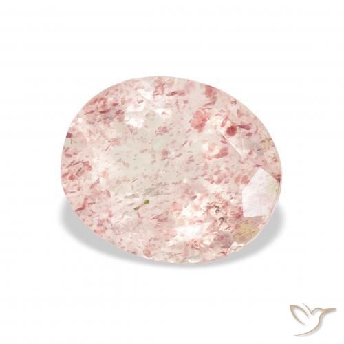 3.86 ct Pink Strawberry Quartz Stone, Natural Strawberry Quartz in Oval Facet Shape for Sale