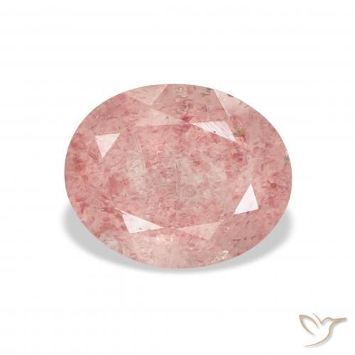 3.48ct Natural Light Pink Strawberry Quartz, Oval, Transparent