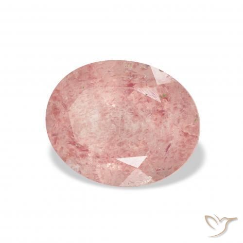 3.48 ct Pink Strawberry Quartz Stone, Natural Strawberry Quartz in Oval Facet Shape for Sale