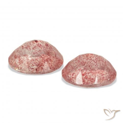 Strawberry Quartz Gemstones in 11 x 9 mm (calibrated) Size for Sale, Strawberry Quartz Stones in Medium Pink Color