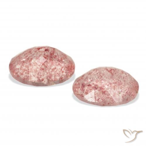 Strawberry Quartz Gemstones in 11 x 9 mm (calibrated) Size for Sale, Strawberry Quartz Stones in Deep Pink Color