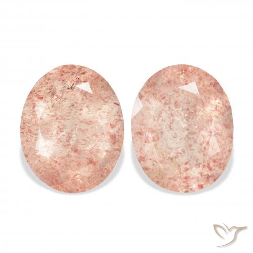 6.64ctw Natural Peach Rose Strawberry Quartz, Oval, Transparent