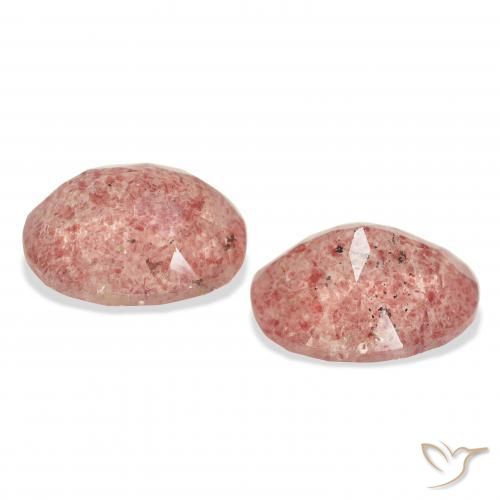 Strawberry Quartz Gemstones in 11 x 9 mm (calibrated) Size for Sale, Strawberry Quartz Stones in Orange Pink Color