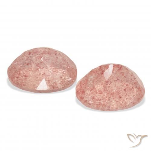 Strawberry Quartz Gemstones in 11 x 9 mm (calibrated) Size for Sale, Strawberry Quartz Stones in Deep Orange Pink Color