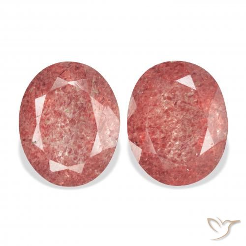 7.13ctw Natural Medium Pink Strawberry Quartz, Oval, Transparent