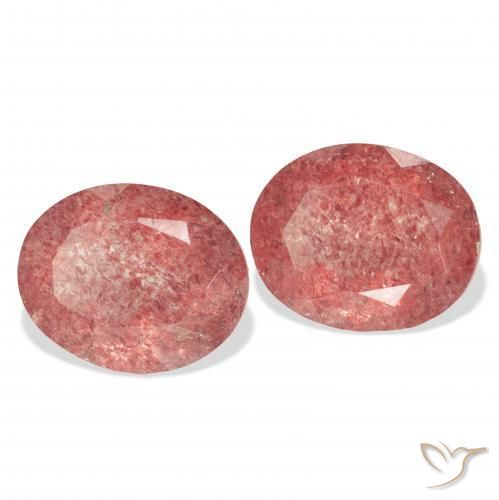 7.13 ctw Pink Strawberry Quartz Stones, Natural Strawberry Quartz in Oval Facet Shape for Sale