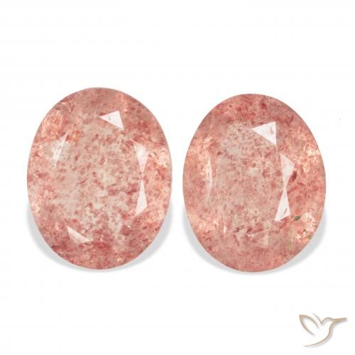 5.88ctw Natural Grapefruit Pink Strawberry Quartz, Oval, Transparent