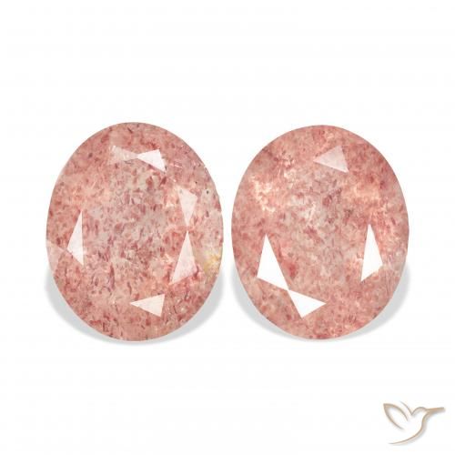 6.45ctw Natural Medium Pink Strawberry Quartz, Oval, Transparent