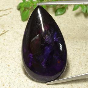 Multicolor Violet Sugilite Gem - 30ct Pear Cabochon (ID: 482495)