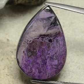 18.65 ct Violet Sugilite Gemstone, Sugilite Gem in Pear Cabochon Shape for Sale.