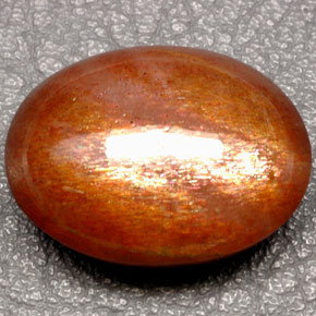 49.49 ct Brown Sunstone Gemstone, Sunstone Gem in Oval Cabochon Shape for Sale.