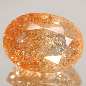 10.45 ct Orange Sunstone Gemstone, Sunstone Gem in Oval Facet Shape for Sale.