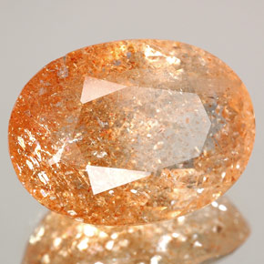 10.45 ct Orange Sunstone Stone, Natural Sunstone in Oval Facet Shape for Sale