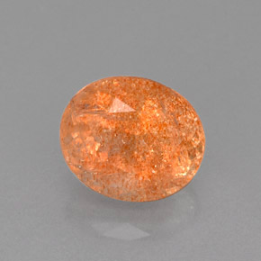 1.86 ct Orange Sunstone Gemstone, Sunstone Gem in Oval Facet Shape for Sale.