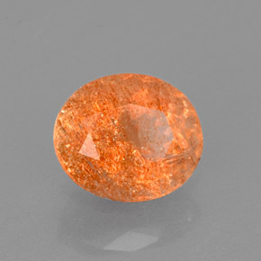 1.86 ct Orange Sunstone Stone, Natural Sunstone in Oval Facet Shape for Sale