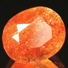 1.81 ct Orange Sunstone Stone, Natural Sunstone in Oval Facet Shape for Sale