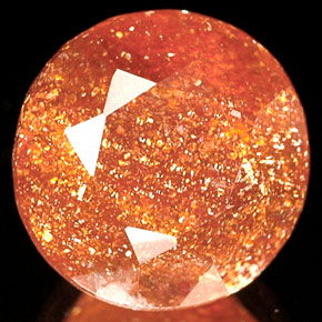2.53 ct Orange Sunstone Gemstone, Sunstone Gem in Round Facet Shape for Sale.
