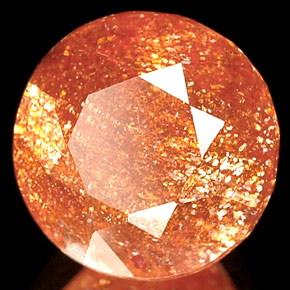 2.53 ct Orange Sunstone Stone, Natural Sunstone in Round Facet Shape for Sale
