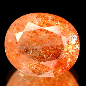 2.68 ct Orange Sunstone Gemstone, Sunstone Gem in Oval Facet Shape for Sale.
