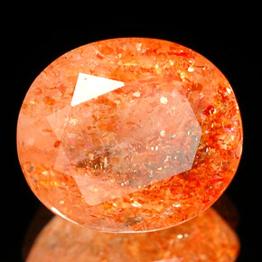 2.68 ct Orange Sunstone Stone, Natural Sunstone in Oval Facet Shape for Sale