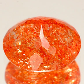 Sunstone Gemstone in 9.8 x 9.2 mm Size for Sale, Sunstone Stone in Orange Color