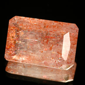 7.73 ct Orange Sunstone Stone, Natural Sunstone in Octagon / Scissor Cut Shape for Sale