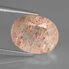 3.75 ct Orange Sunstone Gemstone, Sunstone Gem in Oval Facet Shape for Sale.