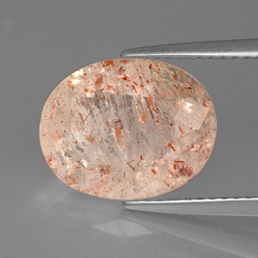3.75 ct Orange Sunstone Stone, Natural Sunstone in Oval Facet Shape for Sale
