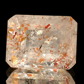 2.89 ct Orange Sunstone Gemstone, Sunstone Gem in Octagon / Scissor Cut Shape for Sale.