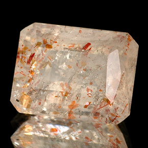 2.89 ct Orange Sunstone Stone, Natural Sunstone in Octagon / Scissor Cut Shape for Sale