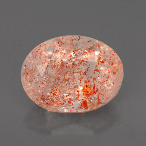 2.26 ct Orange Sunstone Gemstone, Sunstone Gem in Oval Facet Shape for Sale.