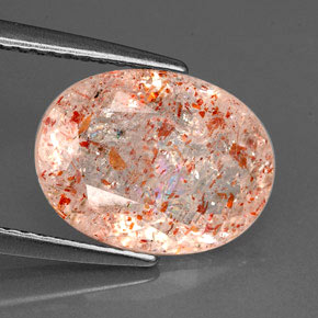 2.78 ct Orange Sunstone Gemstone, Sunstone Gem in Oval Facet Shape for Sale.