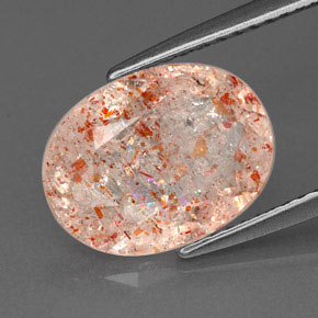 2.78 ct Orange Sunstone Stone, Natural Sunstone in Oval Facet Shape for Sale