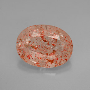 2.74 ct Orange Sunstone Gemstone, Sunstone Gem in Oval Facet Shape for Sale.