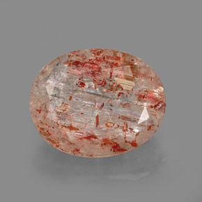 3.32 ct Orange Sunstone Gemstone, Sunstone Gem in Oval Facet Shape for Sale.
