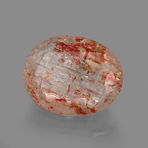 3.32 ct Orange Sunstone Stone, Natural Sunstone in Oval Facet Shape for Sale