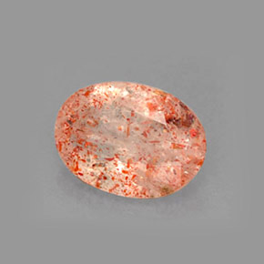 1.61 ct Orange Sunstone Stone, Natural Sunstone in Oval Facet Shape for Sale