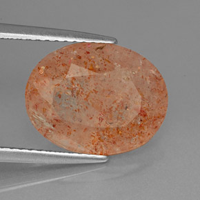 4.70 ct Orange Sunstone Stone, Natural Sunstone in Oval Facet Shape for Sale